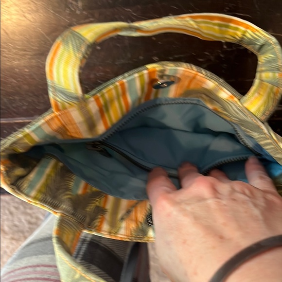 Tommy Bahama Orange and Yellow Tote Bag with Tropical Design - Picture 7 of 7